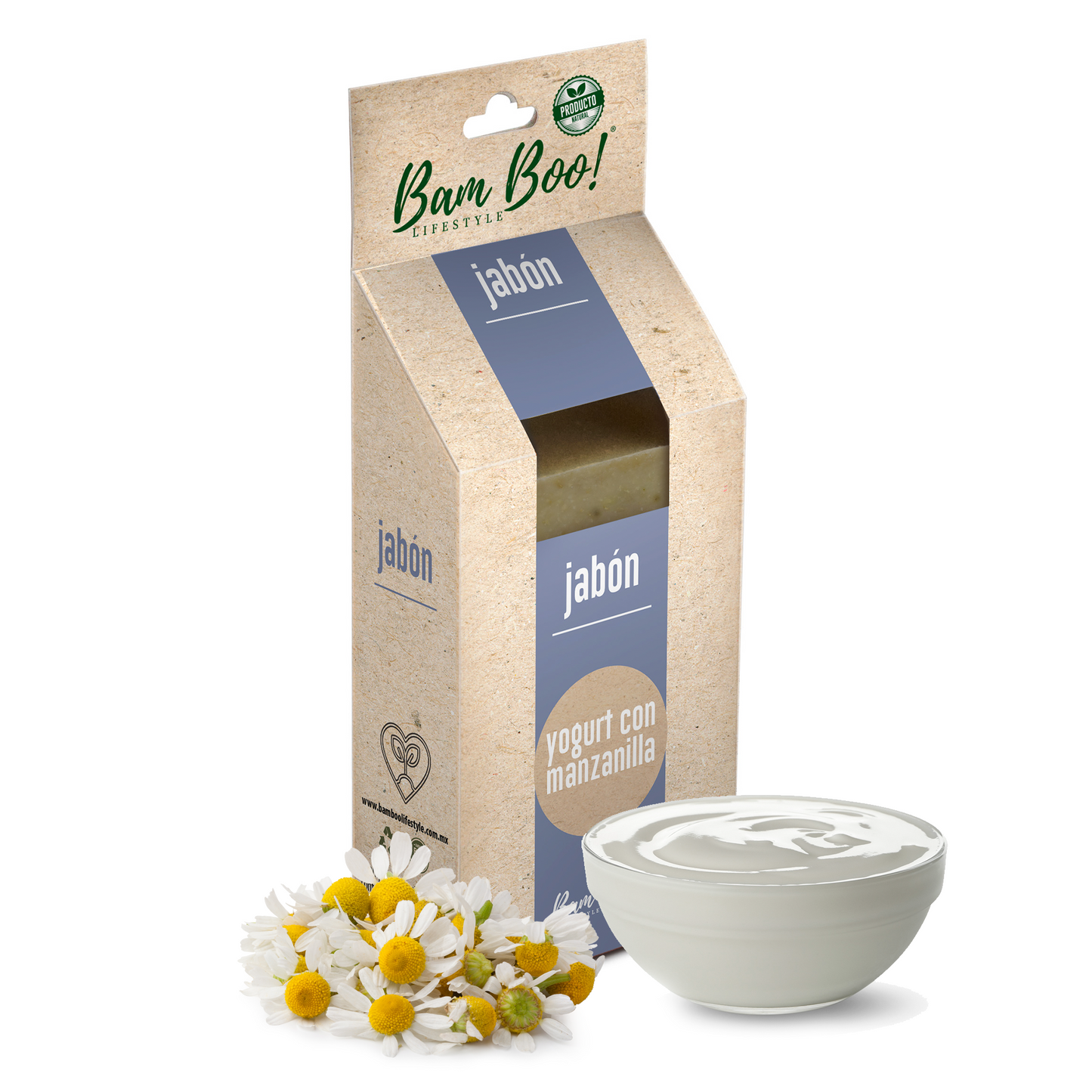 Jabón Natural Yogurt Con Manzanilla 100 g Bam Boo! Lifestyle