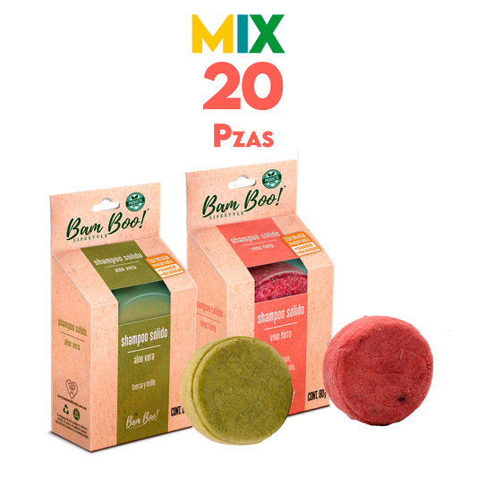 20 Pack Mix Shampoo Sólido Artesanal 80 G Mayoreo Bam Boo! Lifestyle
