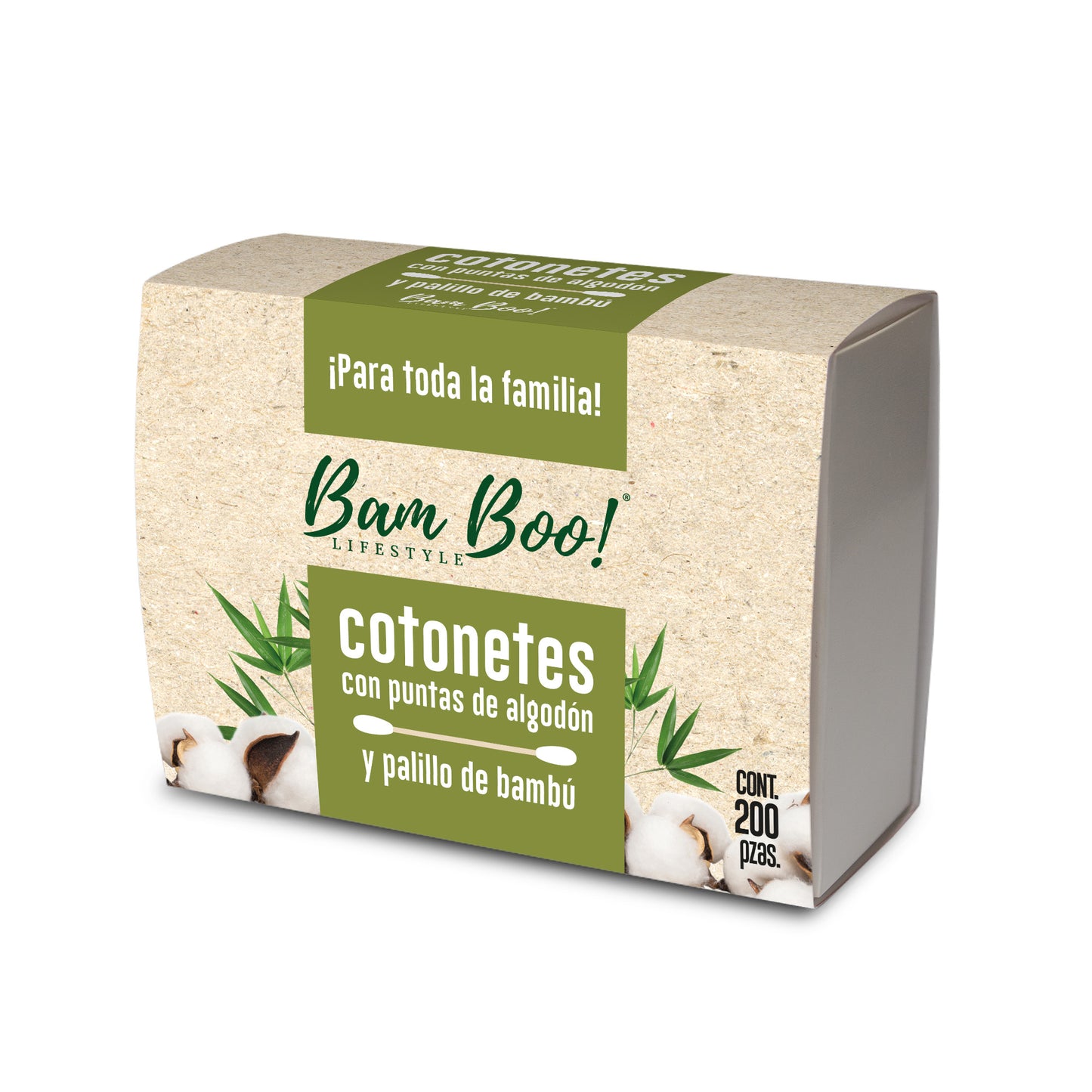 Cotonetes De Bambú Hisopos Algodón 200 Pz Bam Boo! Lifestyle