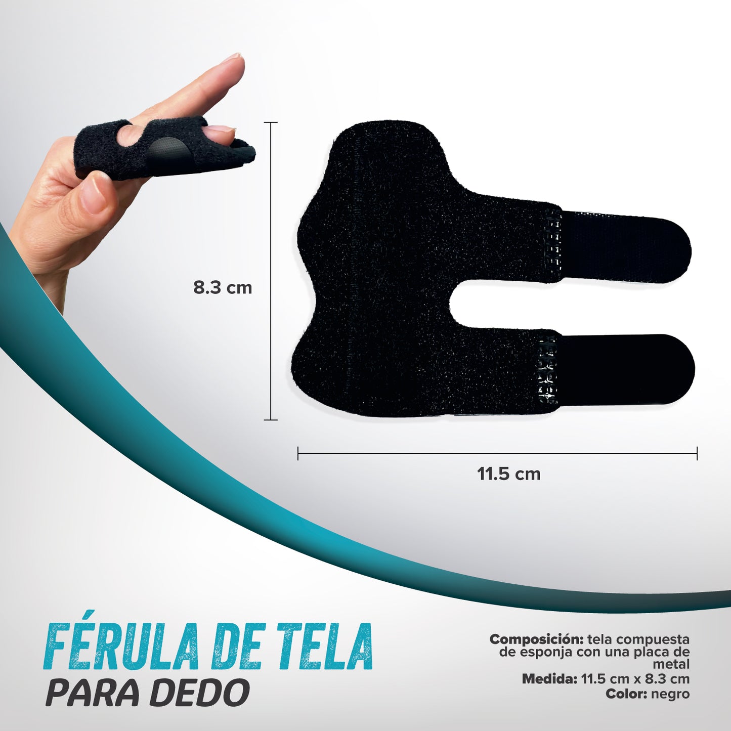 Férula De Tela Para Dedo Go Plus 3 Colores Rehabilitación