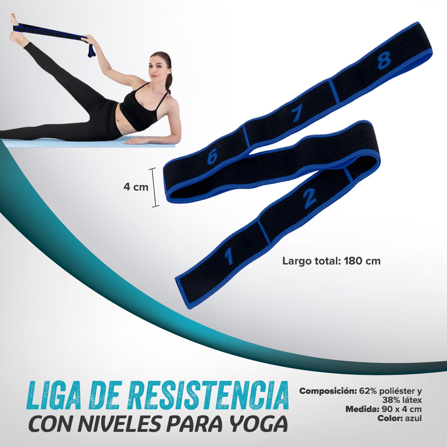 Liga De Resistencia Con 8 Niveles Para Yoga Go Plus Pilates