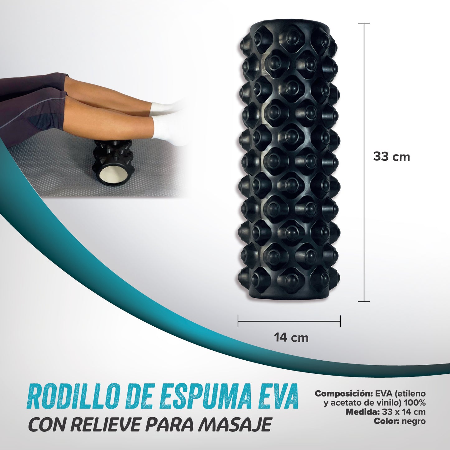 Rodillo De Espuma Eva Go Plus Relieve Masaje Muscular Roller