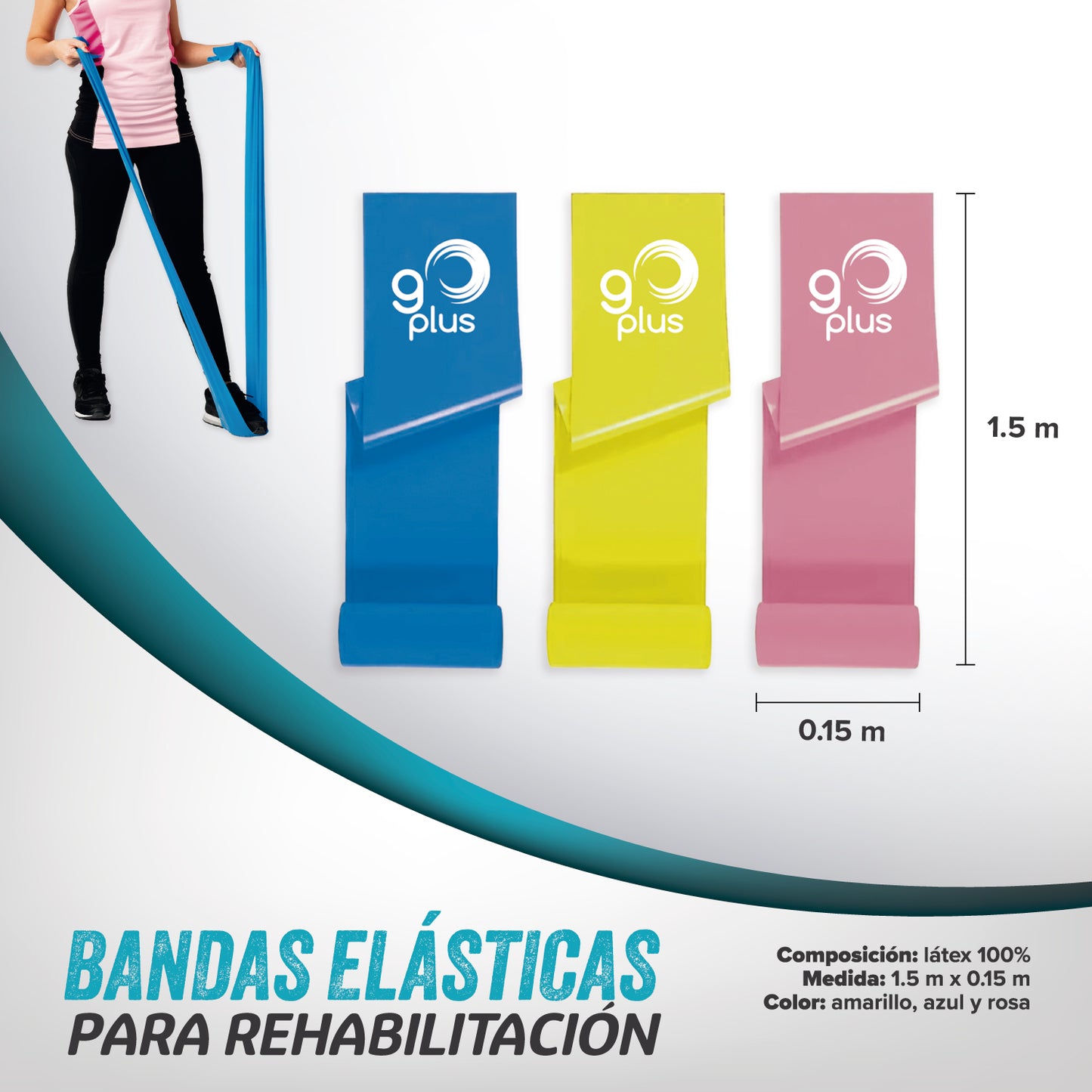 Bandas Elásticas Para Rehabilitación Go Plus Yoga Y Pilates