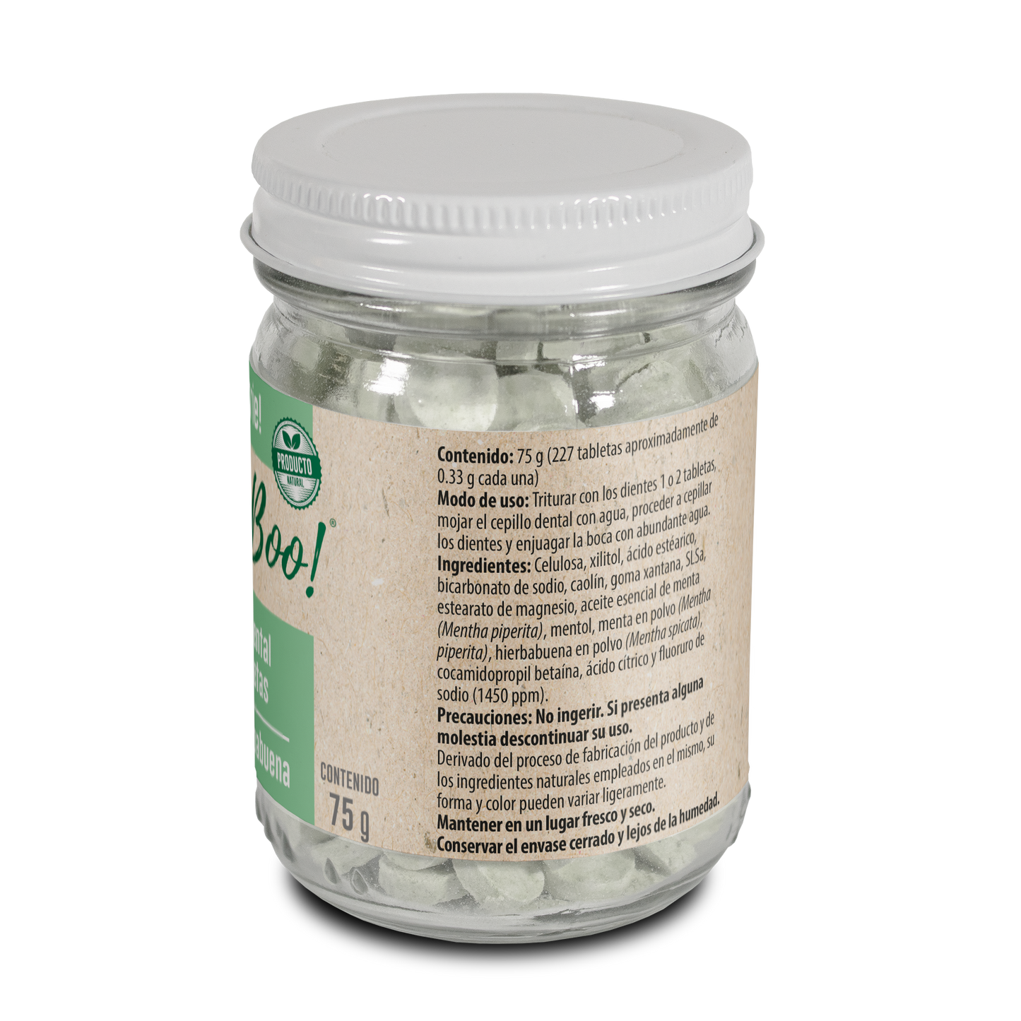 Frasco de Pasta Dental Sólida de 75g Bam Boo! Lifestyle | Hierbabuena