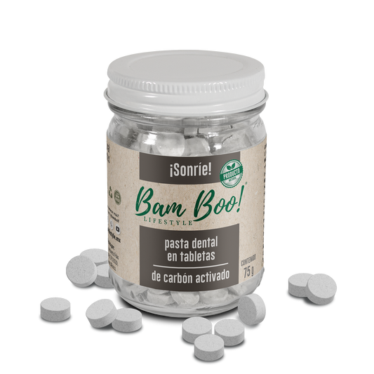 Solid Toothpaste Jar 75g Bam Boo! Lifestyle | Activated carbon