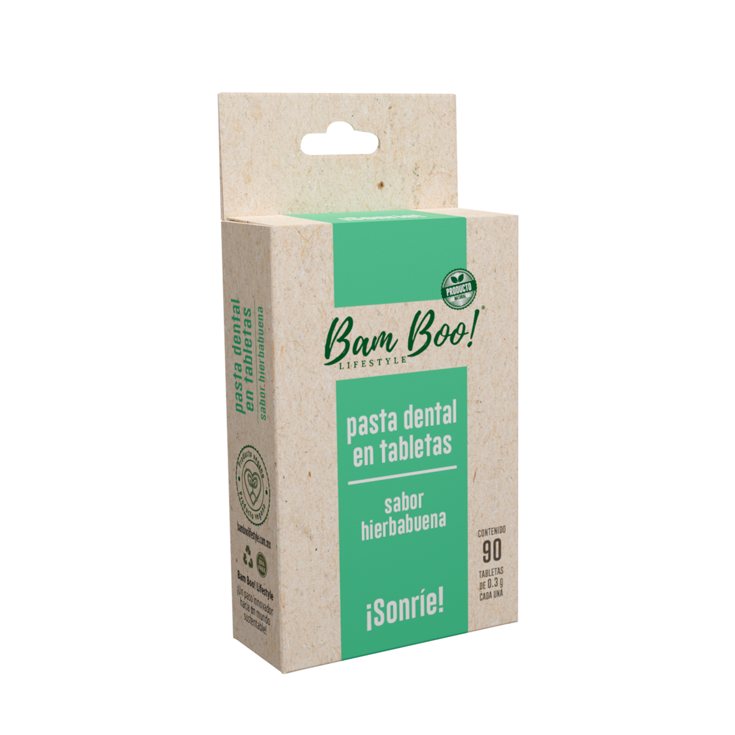Pasta Dental Sólida de Hierbabuena 90 Tabletas Bam Boo! Lifestyle