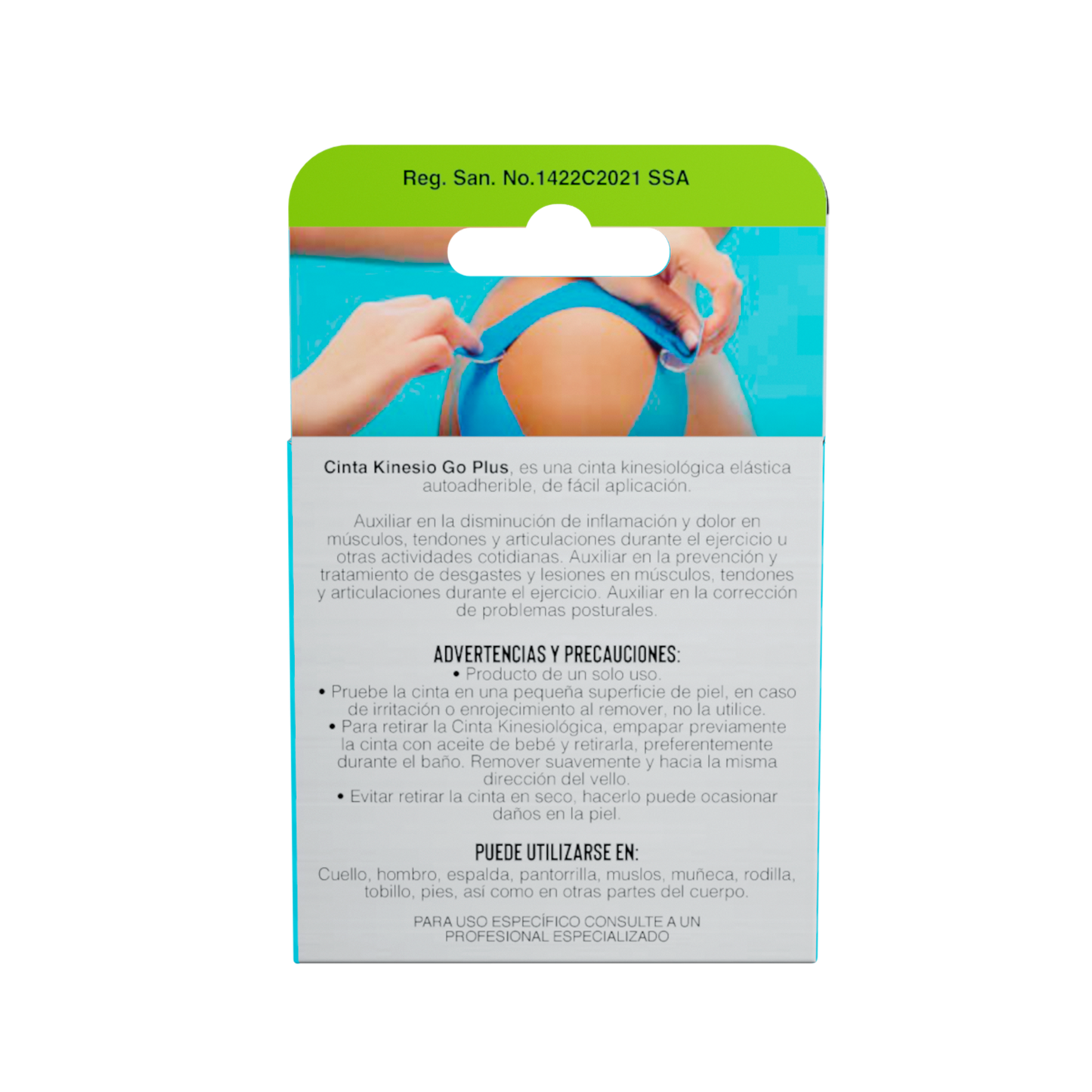 Cinta Kinesiologica Azul 5 m Precortada Go Plus