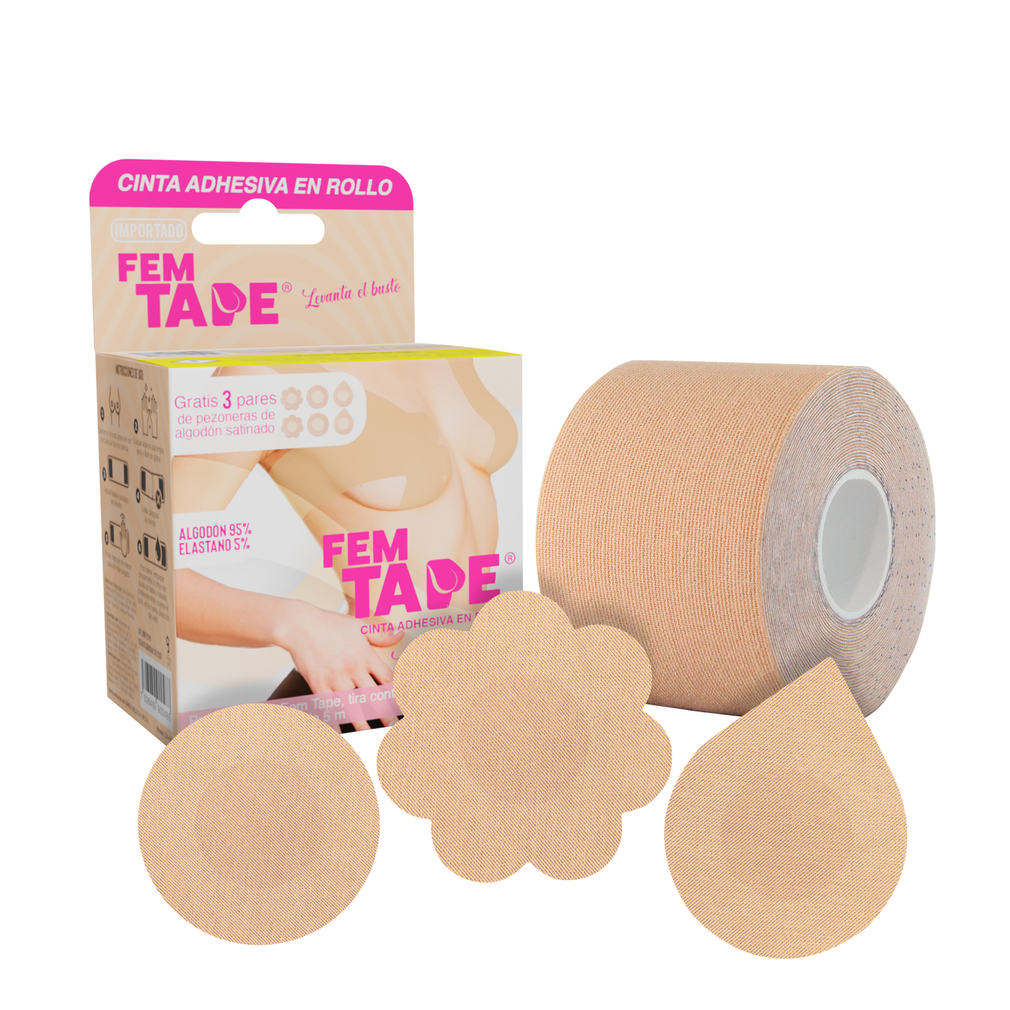 Cinta Adhesiva para Levantamiento de Busto Fem Tape 5 Mts
