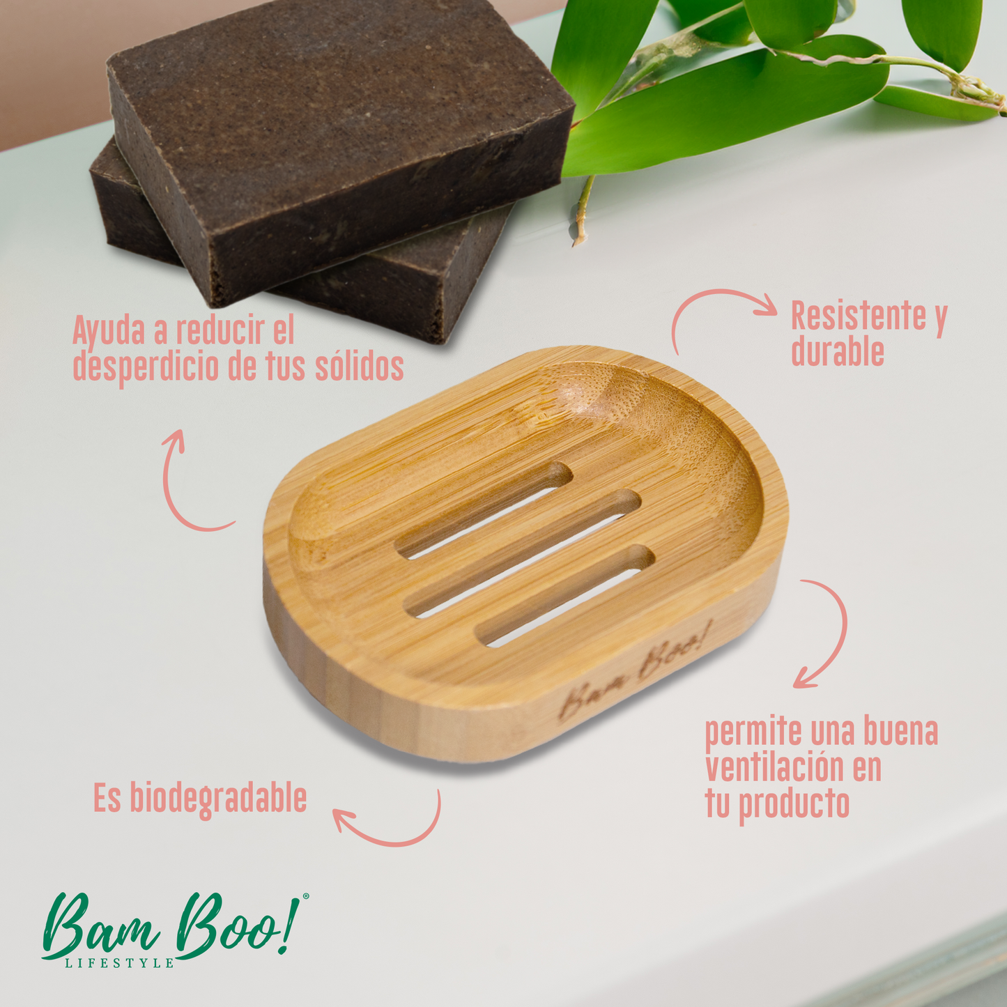 Pack Jabonera Ecológica de Bambú 2 Piezas Bam Boo! Lifestyle