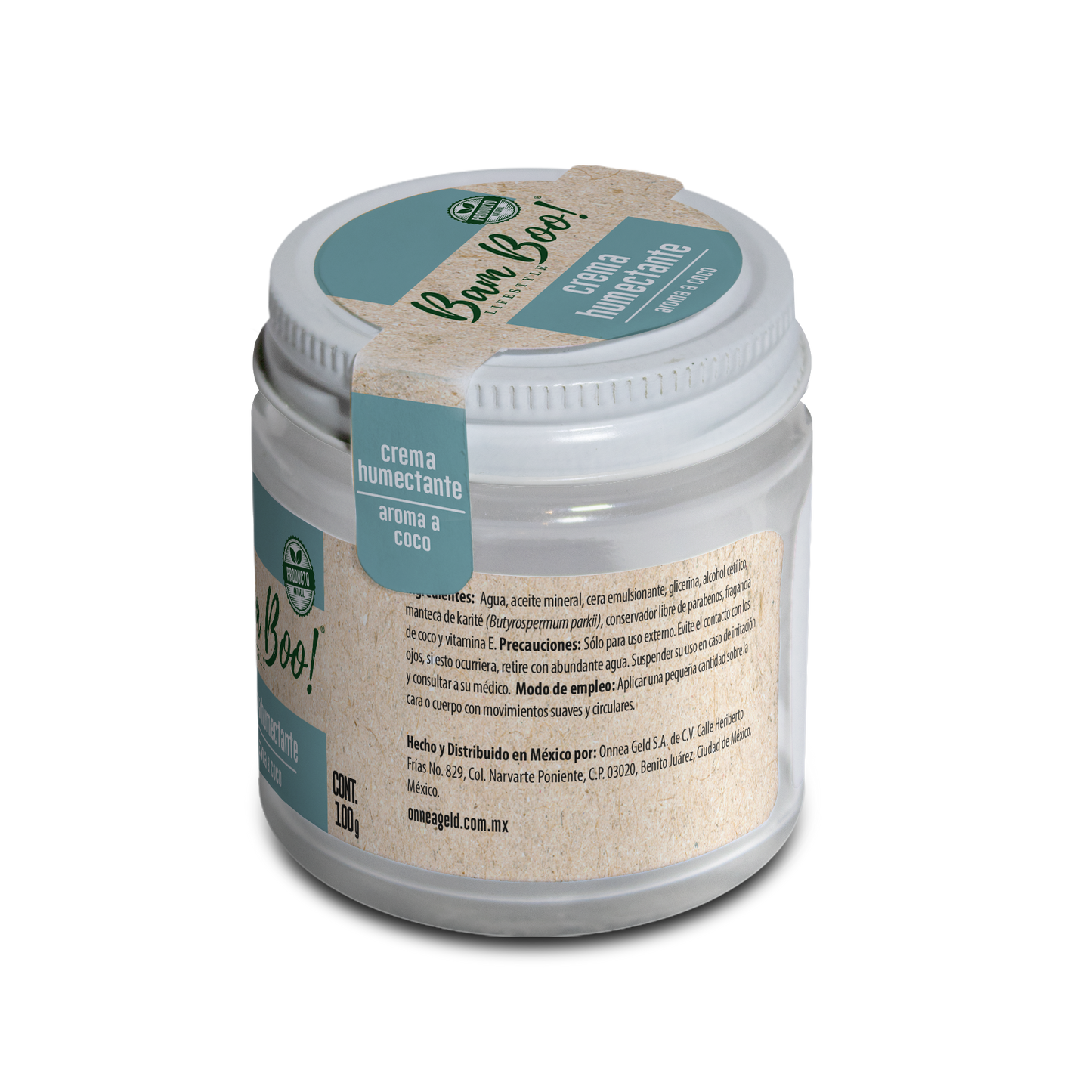 Crema Humectante Natural Aroma a Coco para Cara y Cuerpo 100 g Bam Boo! Lifestyle