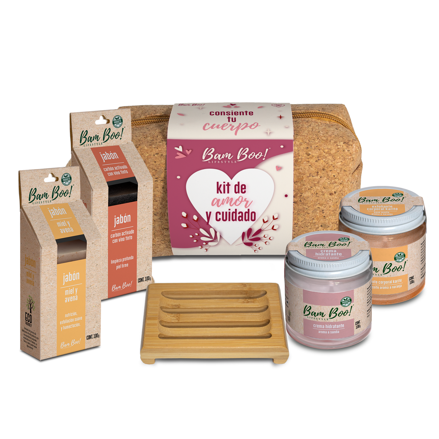 Cosmetiquera Skincare Kit Amor Y Cuidado Regalo Bam Boo! Lifestyle Crema, Exfoliante, Jabones y Jabonera…