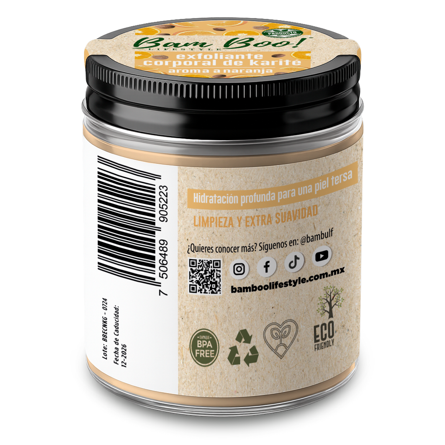 🍊 Exfoliante Corporal de Karité Aroma a Naranja 250 g | Bam Boo! Lifestyle