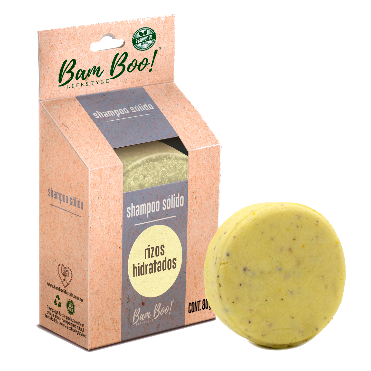 Handmade Solid Shampoo Hydrated Curls 80 g Bam Boo! Lifestyle