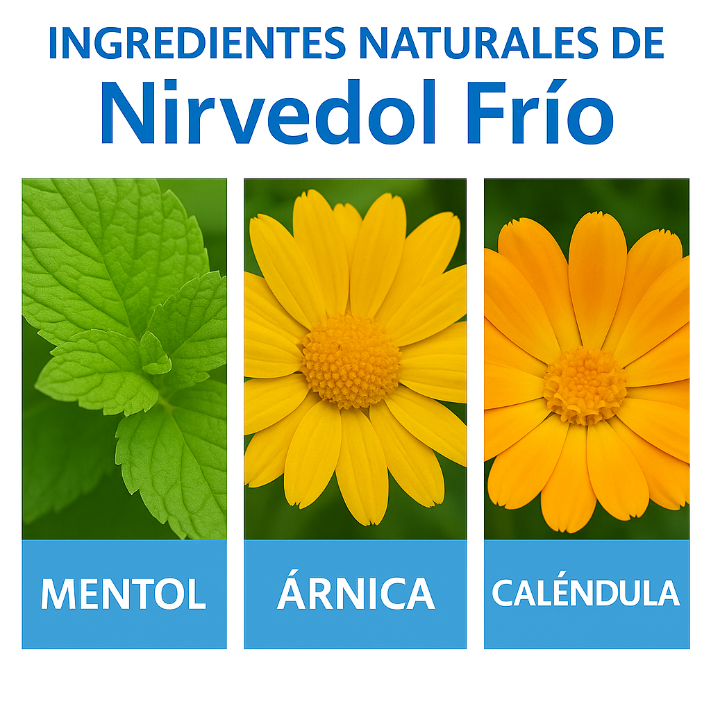 Crema Nirvedol Frío 60g con 180 mg de CBD. Refrescante con Mentol, Árnica y Caléndula