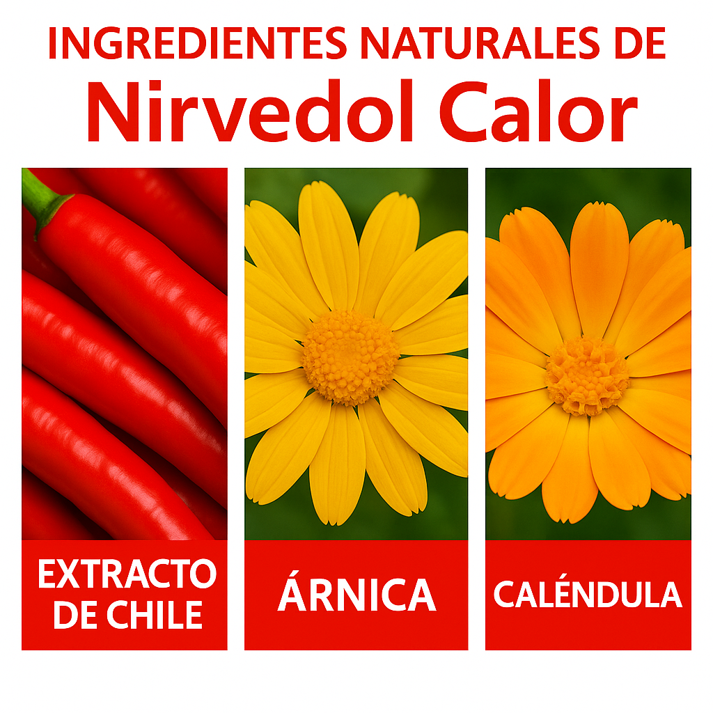 Crema Nirvedol Calor 60 g con 180 mg de CBD. Relajante con Extracto de Chile, Árnica y Caléndula