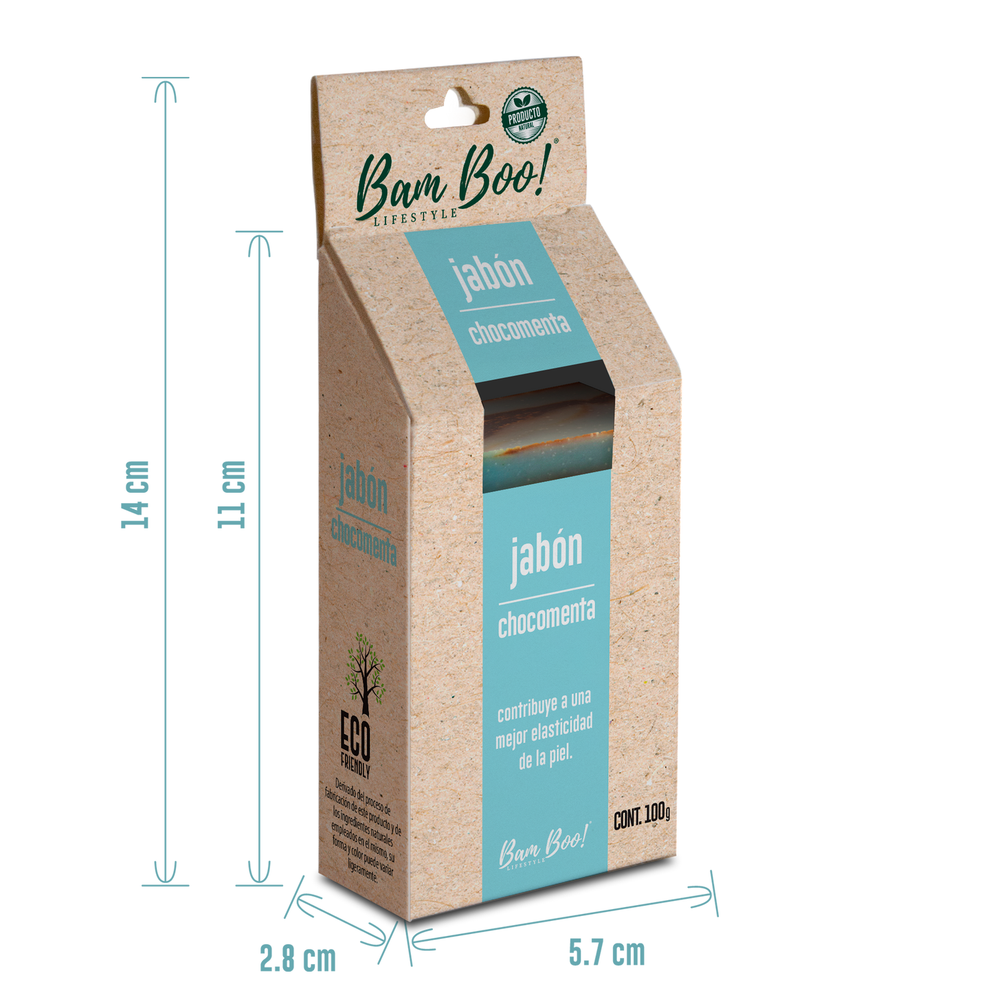Jabón Artesanal Natural Chocomenta 100 g Bam Boo! Lifestyle