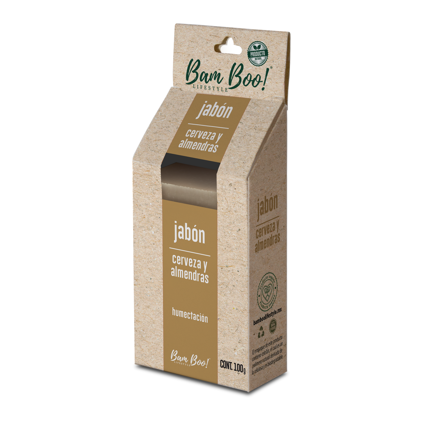 Jabón Artesanal Cerveza y Almendras 100 g Bam Boo! Lifestyle