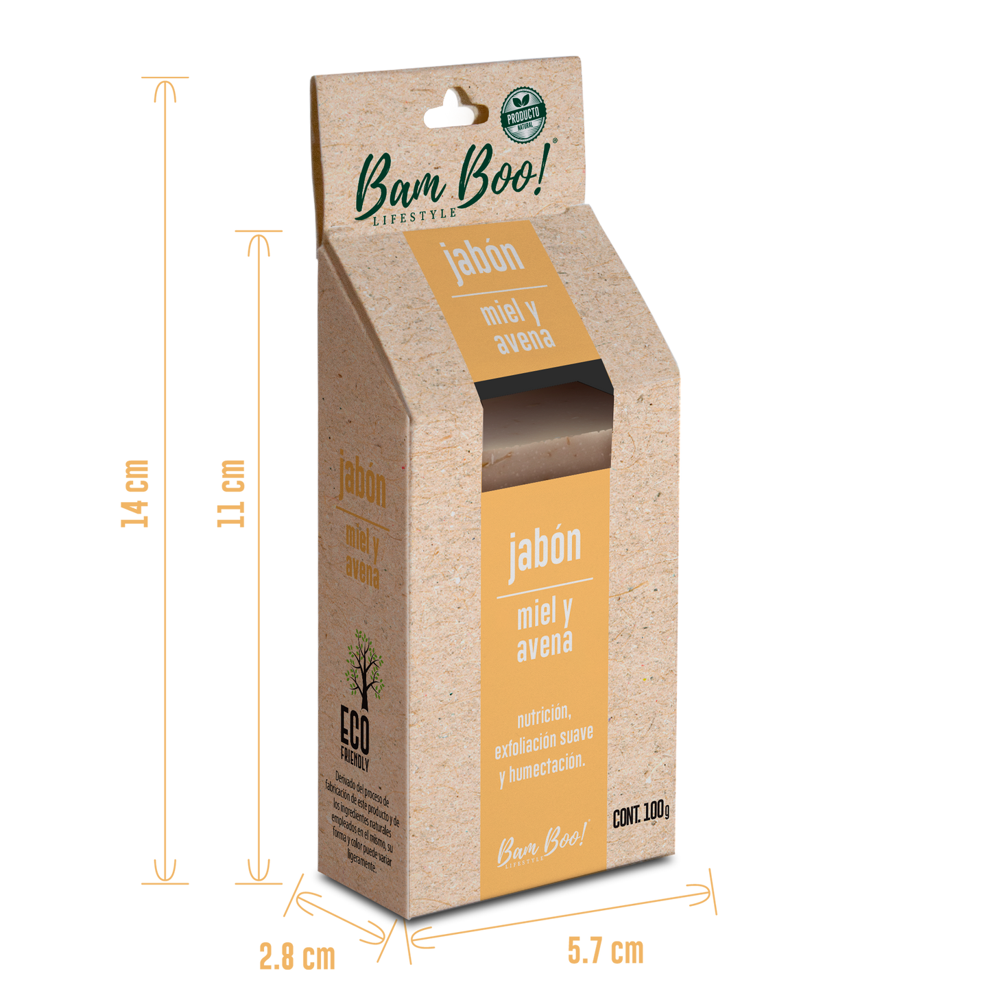 50 Pack Jabón Artesanal Natural Miel Avena 100 G Mayoreo Bam Boo! Lifestyle