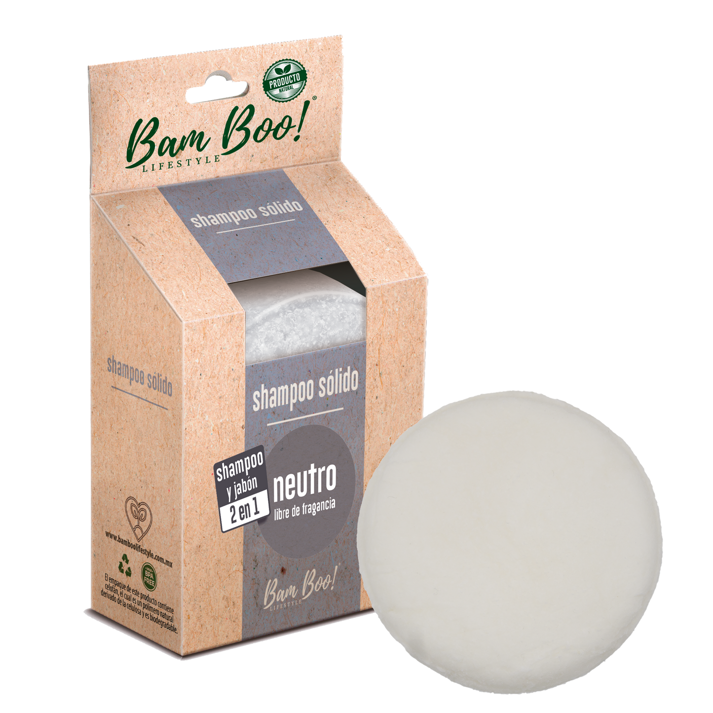 2 in 1 Neutral Cleansing Bar 80 g Bam Boo! Lifestyle