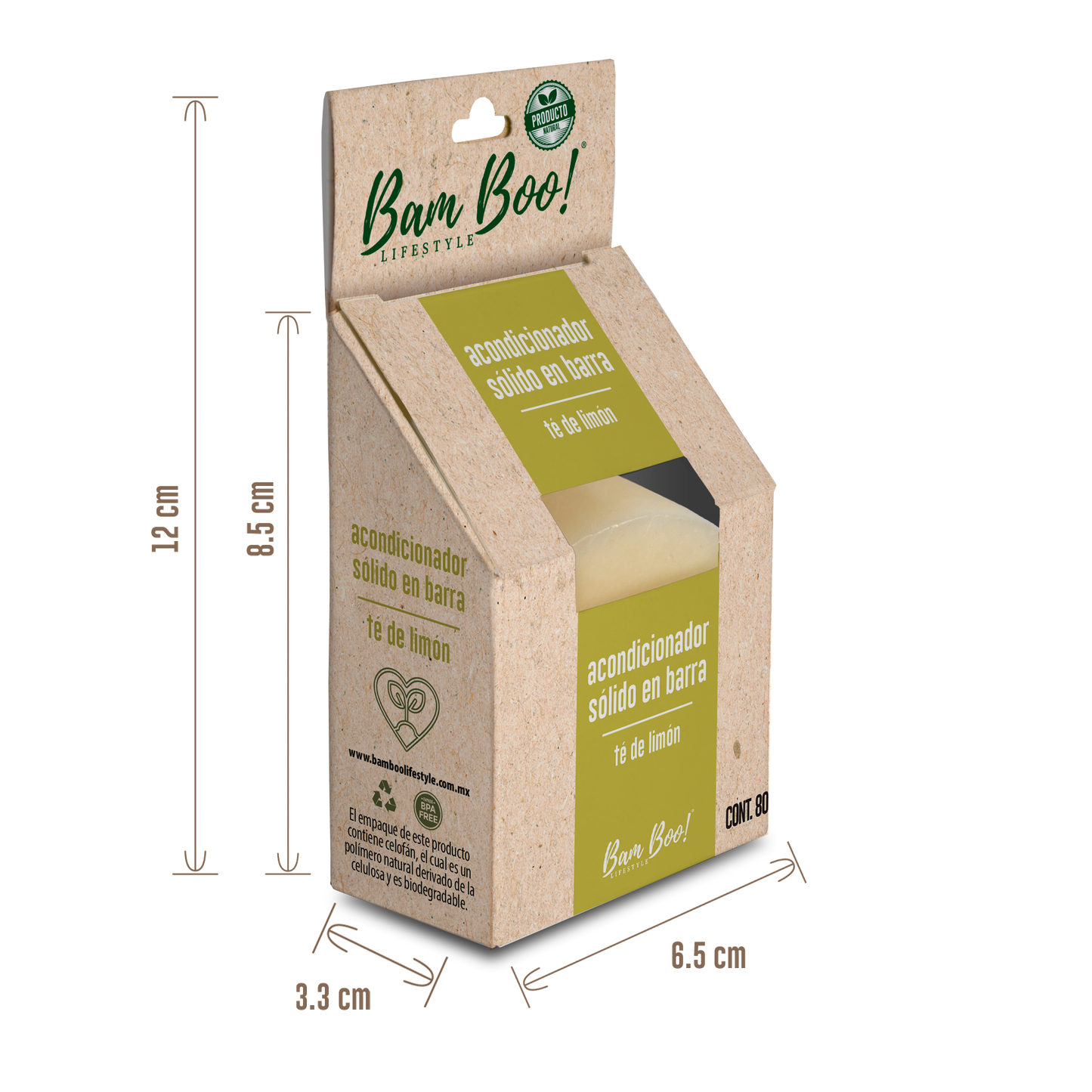 Solid Conditioner Lemon Tea 80 g Bam Boo! Lifestyle