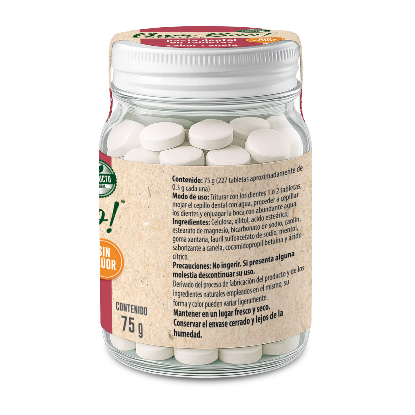 Pasta Dental Sólida Canela Sin Flúor 75 g Bam Boo! Lifestyle | Tabletas para Cepillado