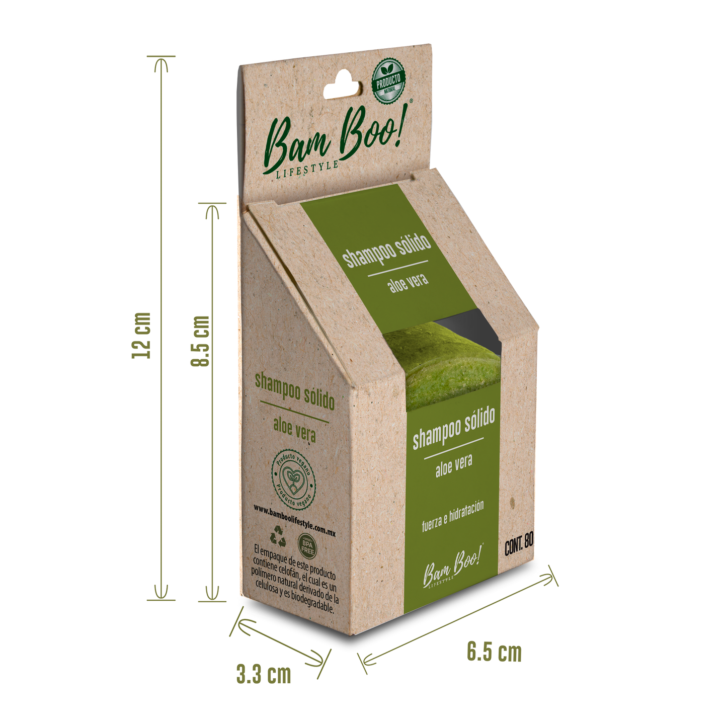 5 Pack Shampoo Sólido Artesanal Aloe Vera 80 Gr Combos Bam Boo! Lifestyle