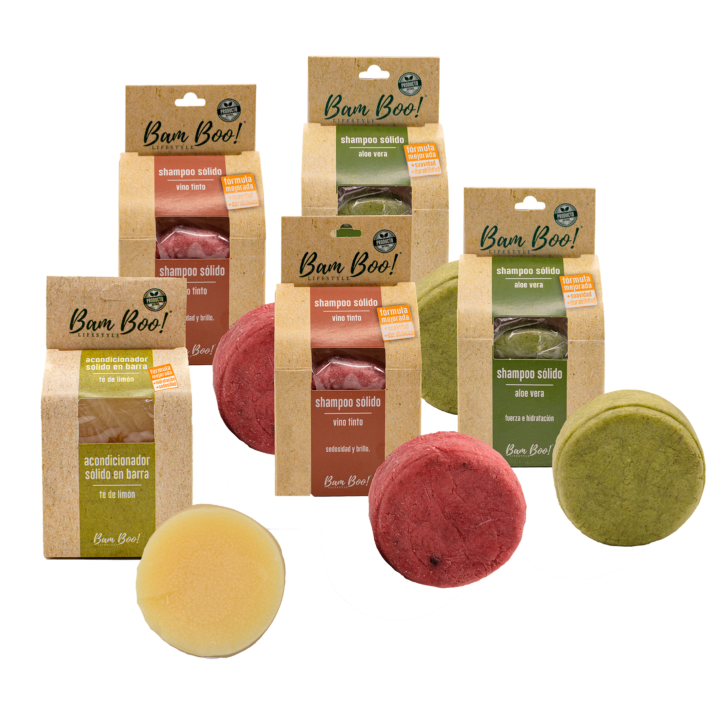 Set para Cabello Shampoos + Acondicionador Combos Bam Boo! Lifestyle 5 Pzas