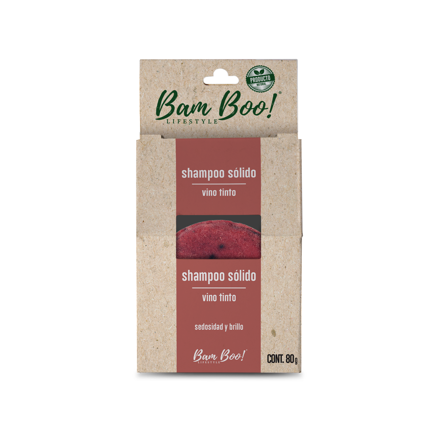 5 Pack Shampoo Sólido Artesanal Vino Tinto 80 Gr Combos Bam Boo! Lifestyle