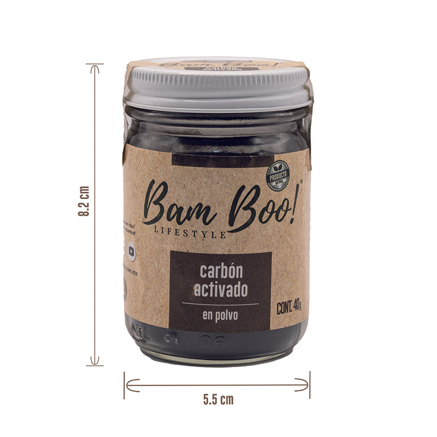 50 Pack Carbón Activado Coco Polvo Vegetal 40 G Mayoreo Bam Boo! Lifestyle