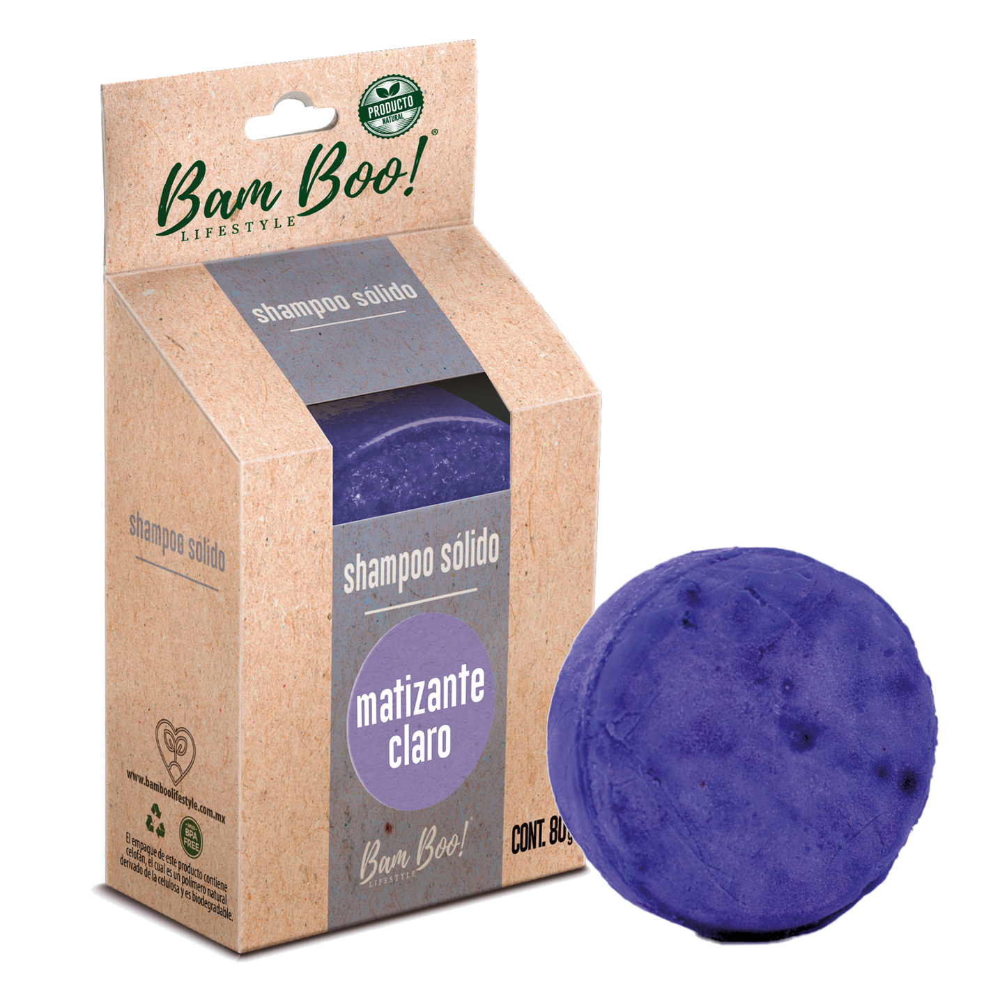 Handmade Solid Shampoo Light Matting 80 g Bam Boo! Lifestyle