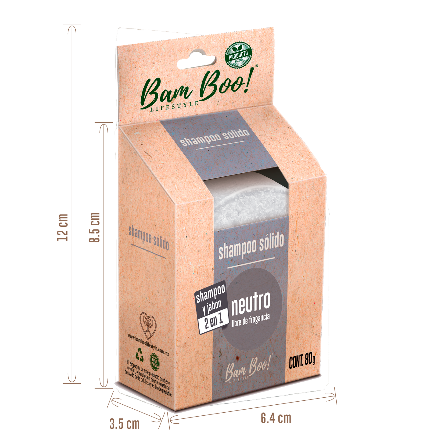 2 in 1 Neutral Cleansing Bar 80 g Bam Boo! Lifestyle