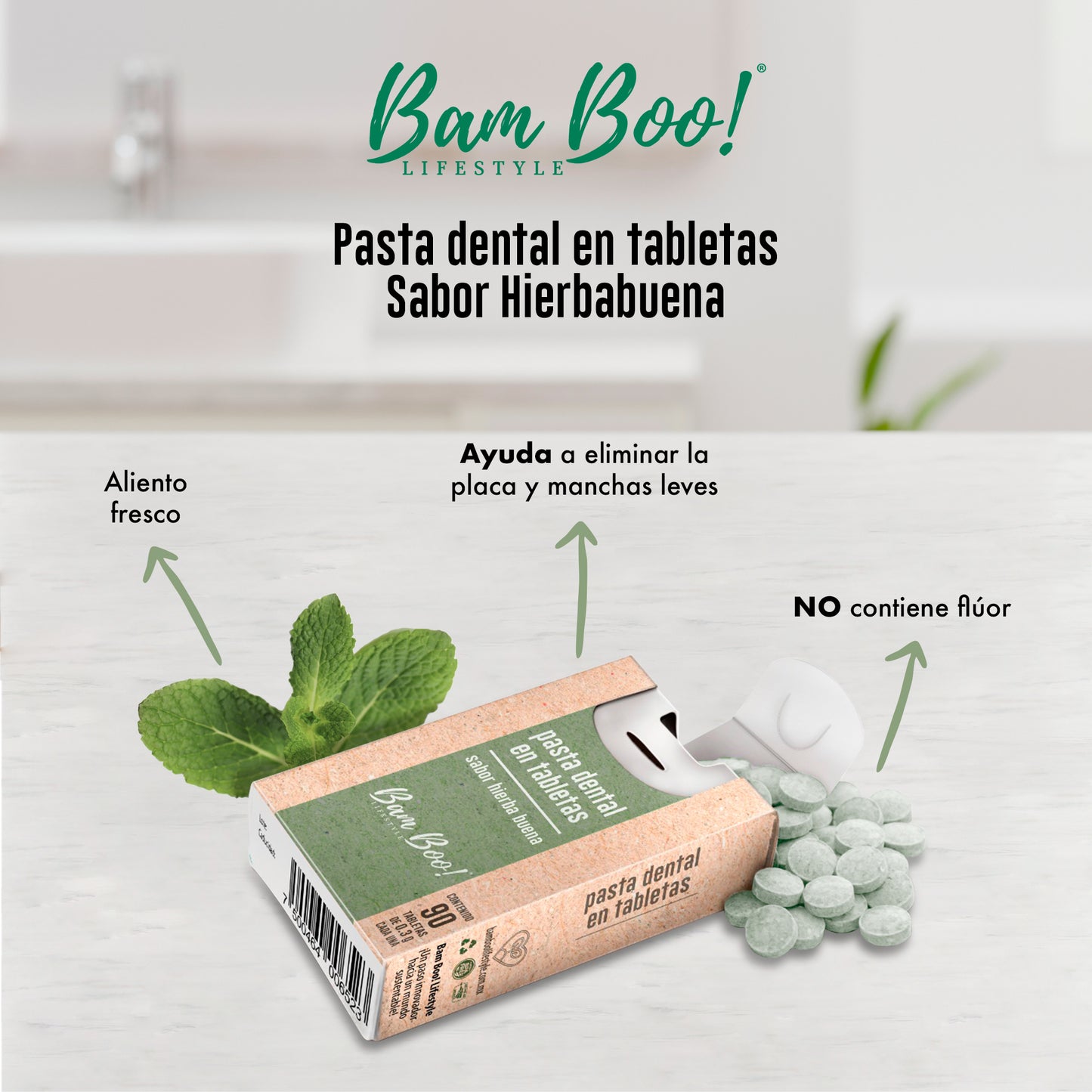 Set Cuidado Bucal 4Pack Cepillos de Bambú+ Pastas Hierbabuena + Carbón Activado Combos Bam Boo! Lifestyle 4 Pzas