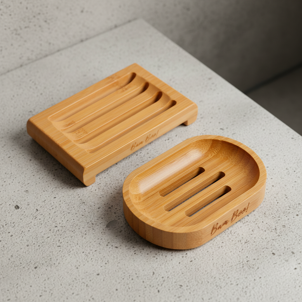 Pack Jabonera Ecológica de Bambú 2 Piezas Bam Boo! Lifestyle | Porta Jabón Natural para Baño