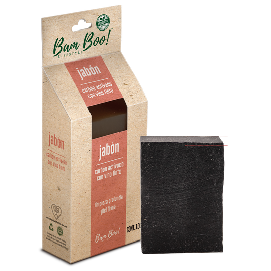 Handmade Soap Activated Charcoal and Red Wine 100 g Bam Boo! Lifestyle