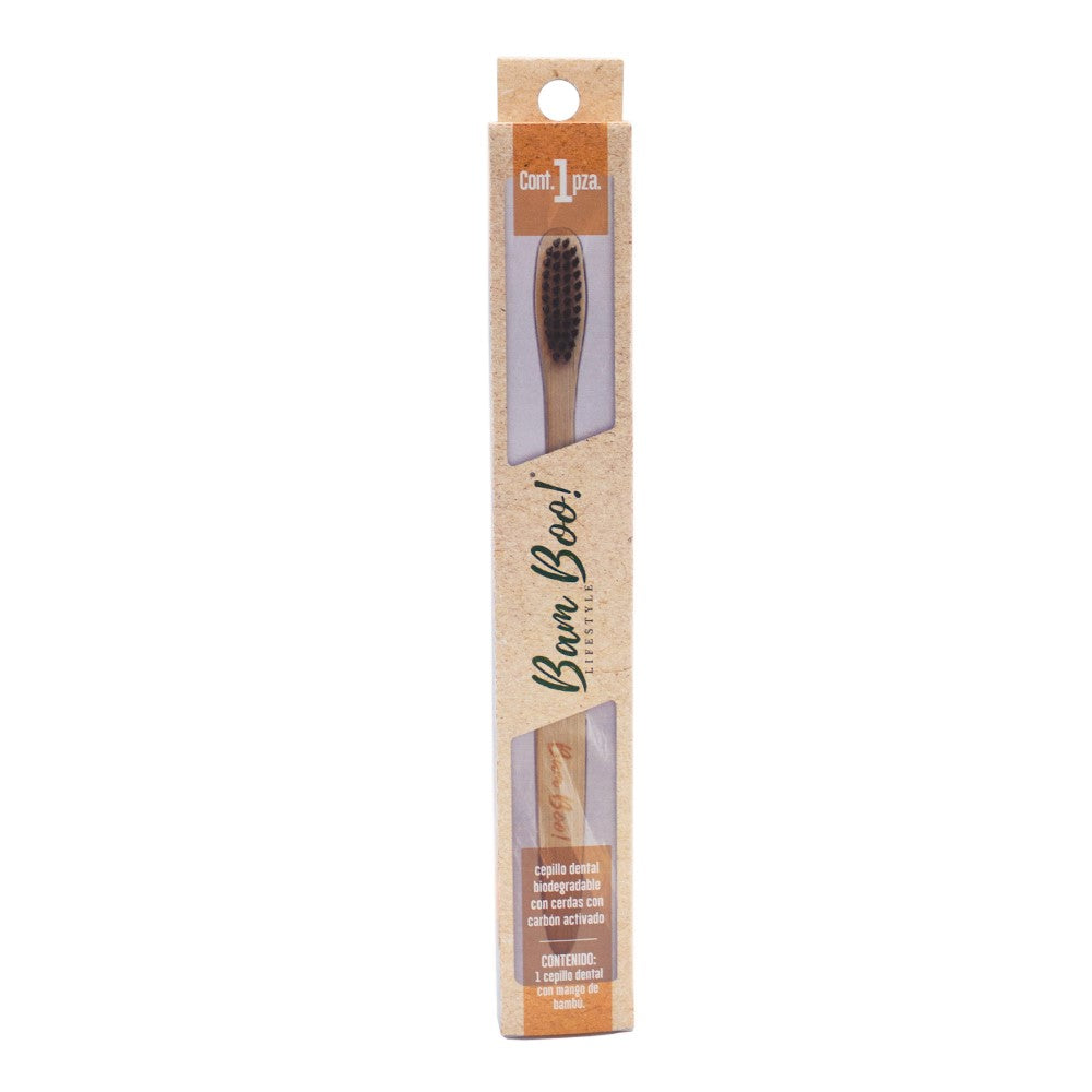 Cepillo Dientes de Bambú Cerdas Carbón Activado 1pz Bam Boo! Lifestyle