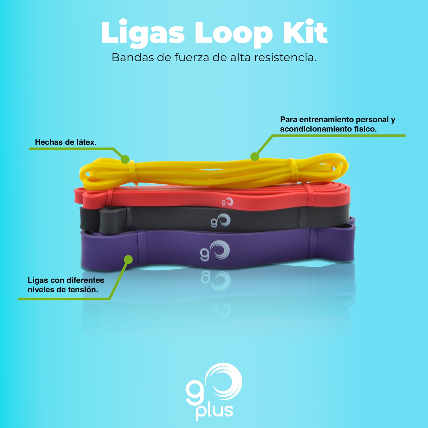 Ligas Loop Kit Bandas de Resistencia Largas Pull Up Go Plus
