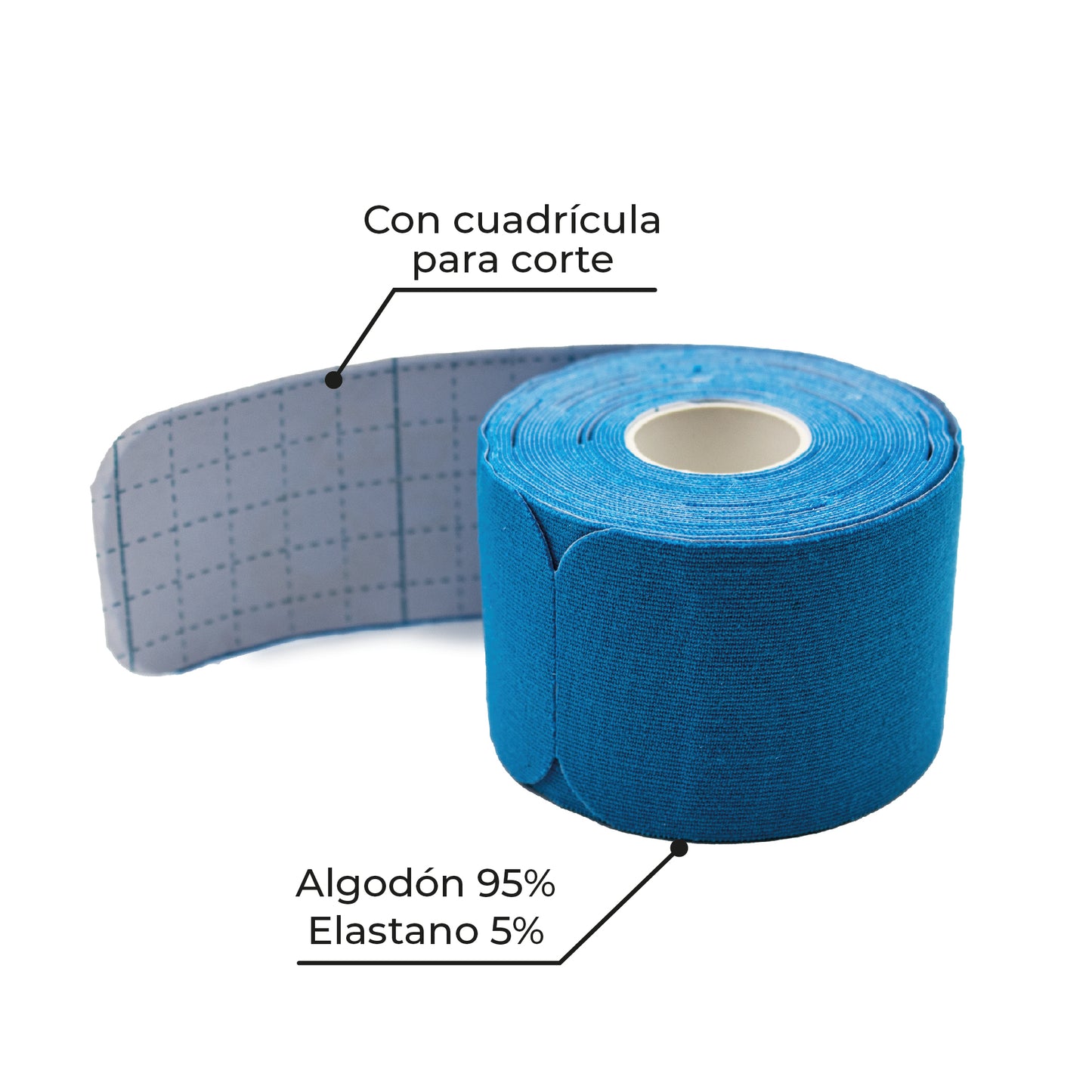 Cinta Kinesiologica Azul 5 m Precortada Go Plus