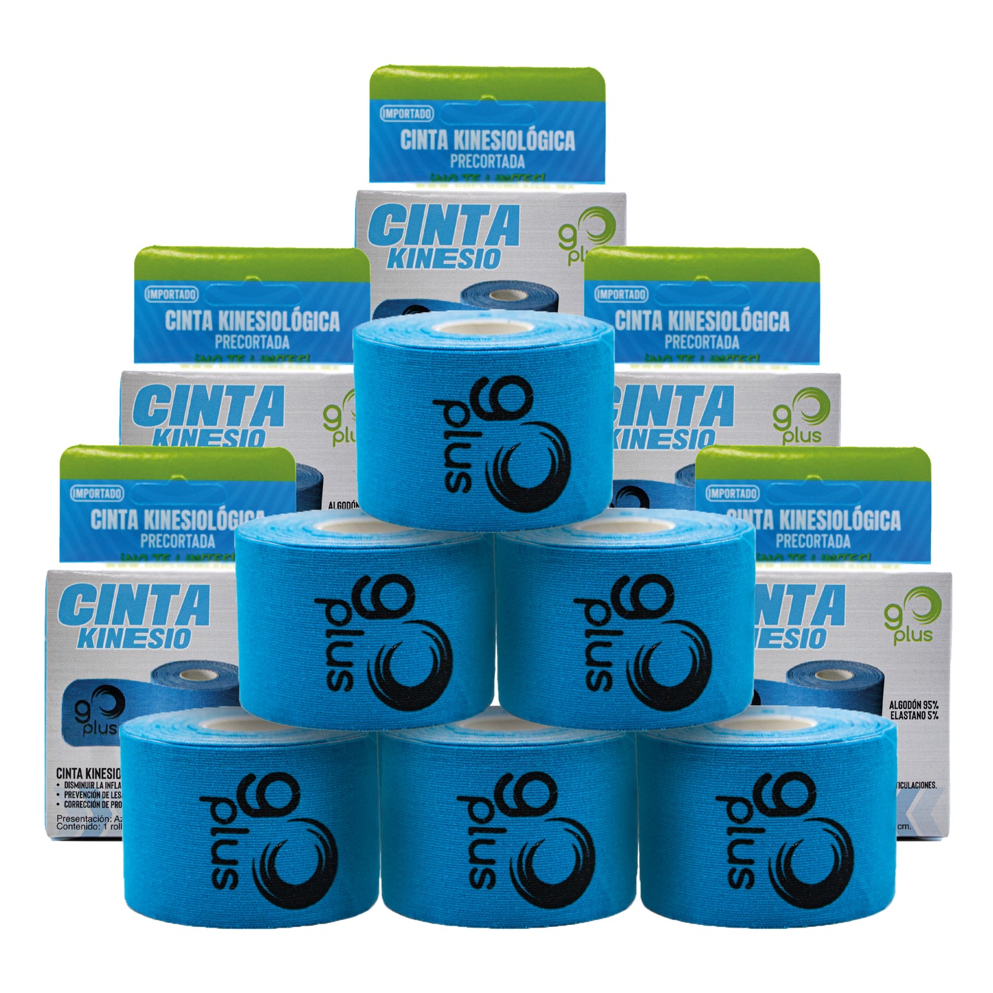 Cinta Kinesiologica Azul 5 m Precortada Go Plus