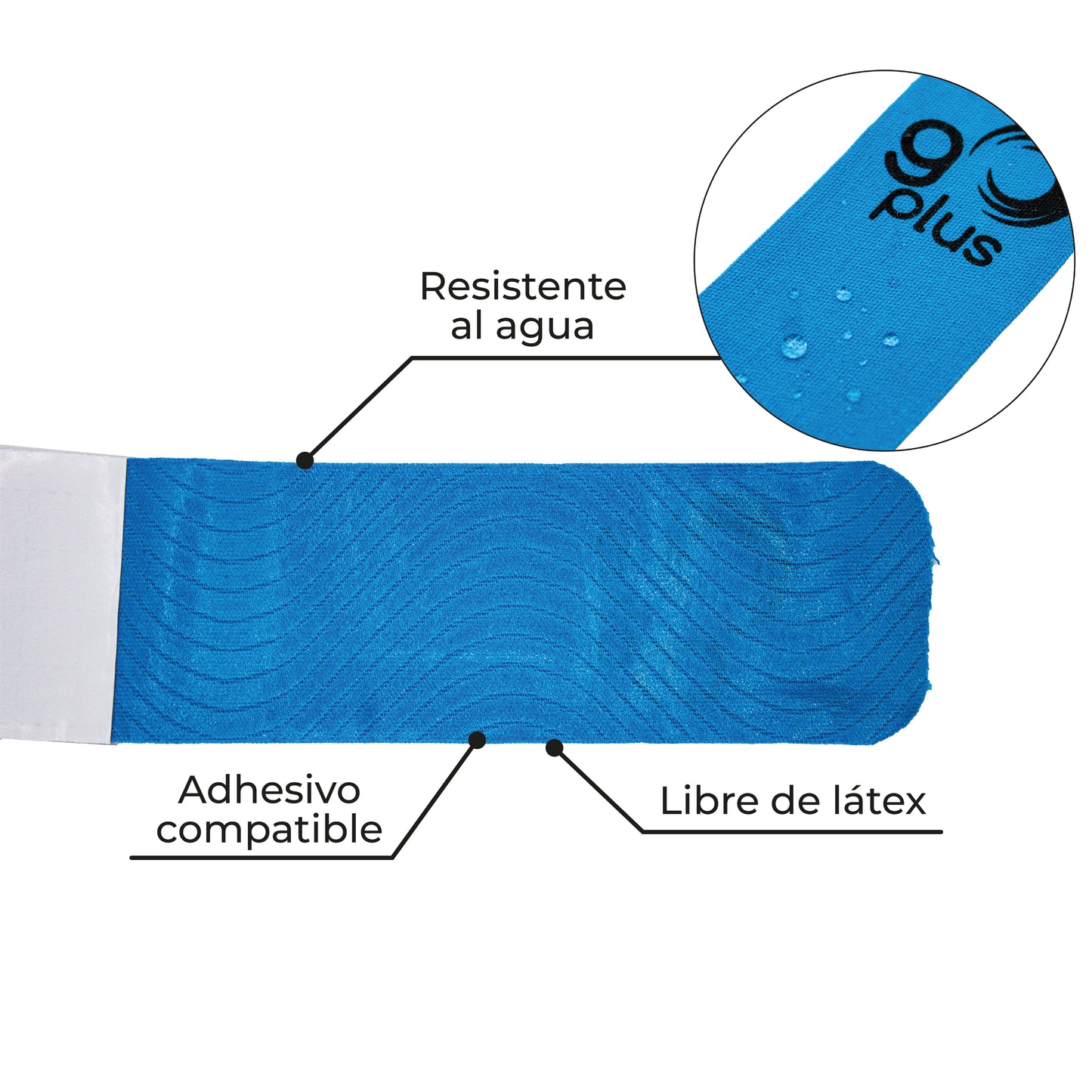 Cinta Kinesiologica Azul 1 m Precortada Go Plus
