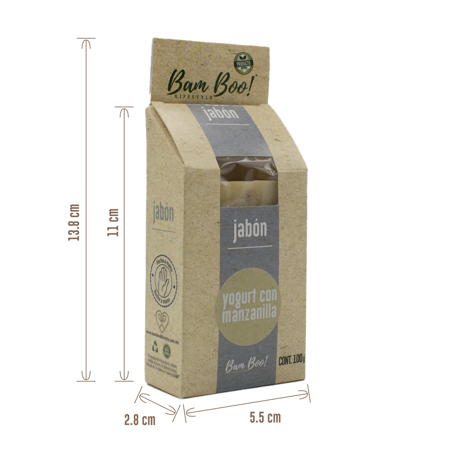 Jabón Natural Yogurt Con Manzanilla 100 g Bam Boo! Lifestyle