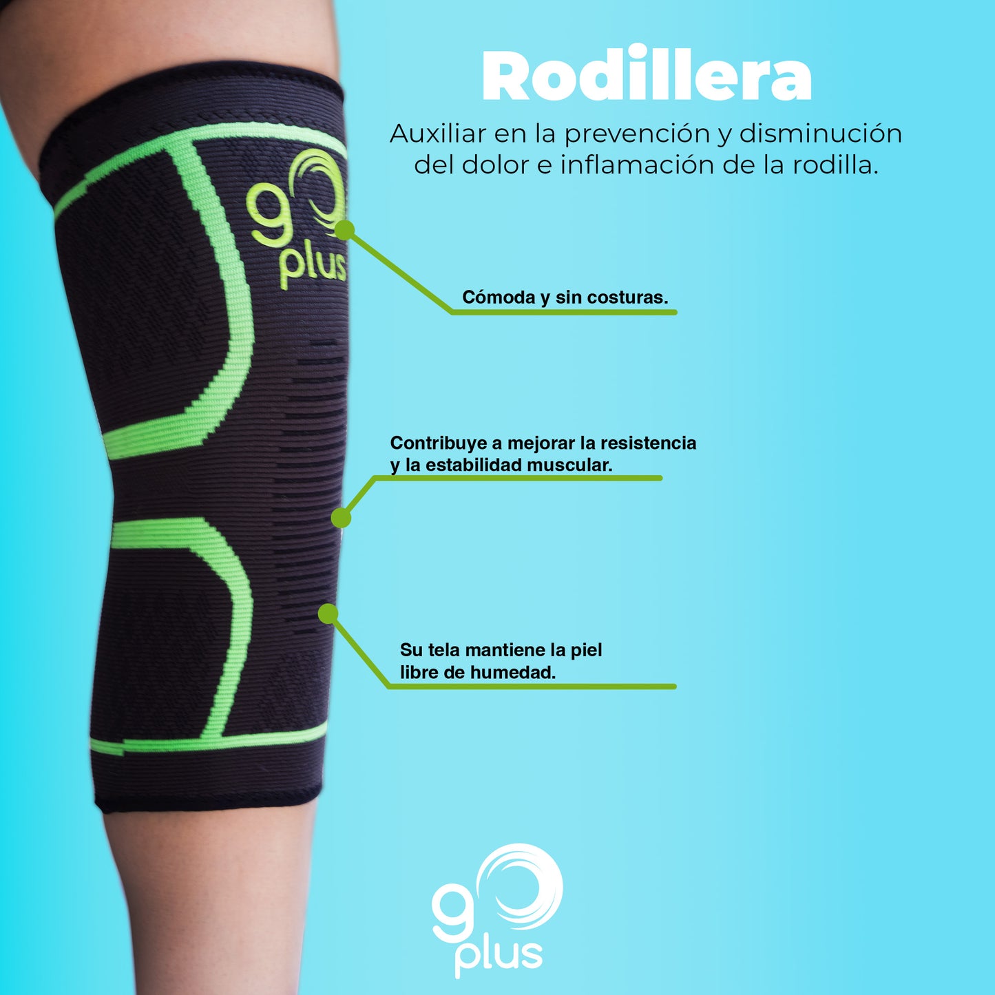 Rodillera Rehabilitación Deportiva Compresión Go Plus