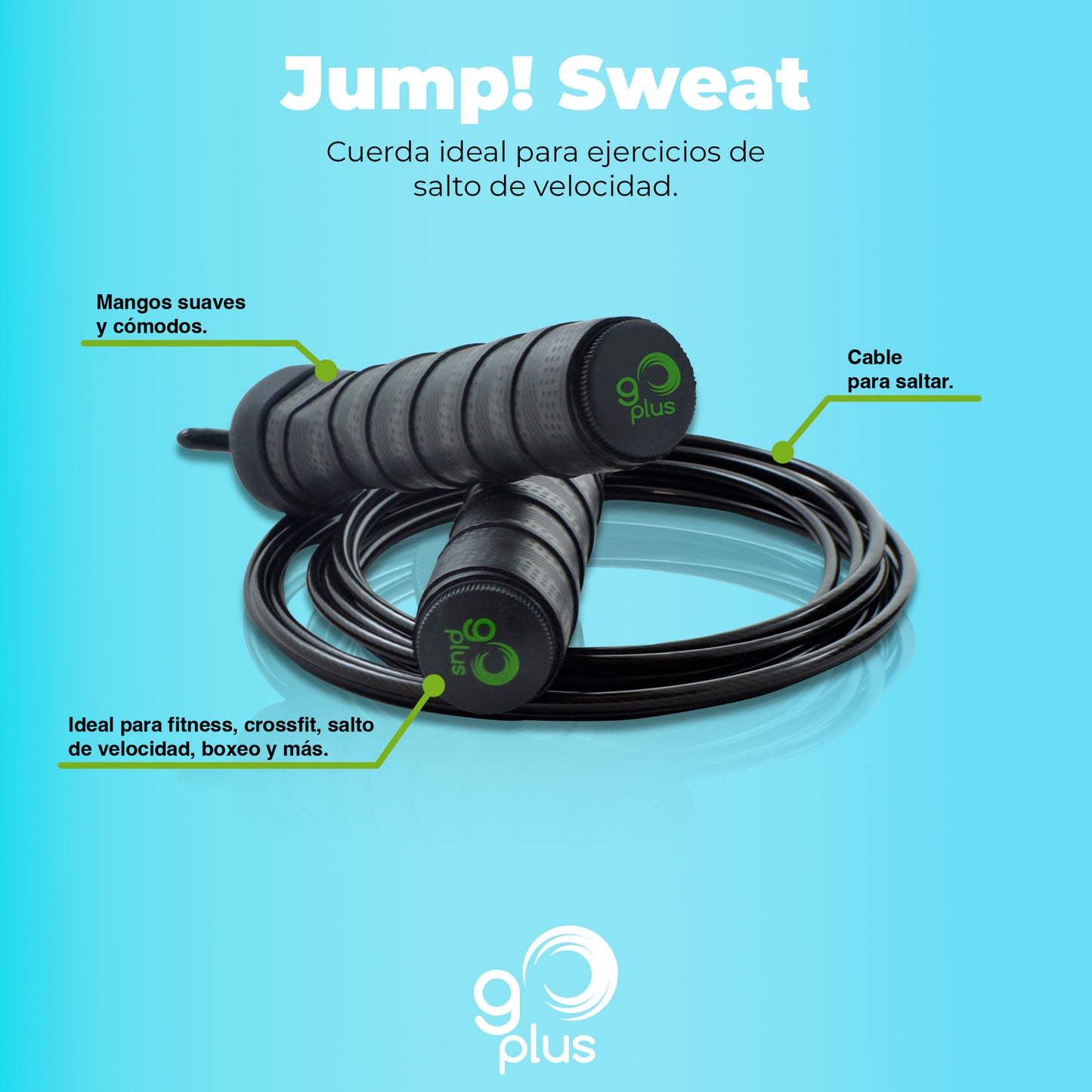 Jump! Sweat Cuerda para Saltar Ajustable Go Plus