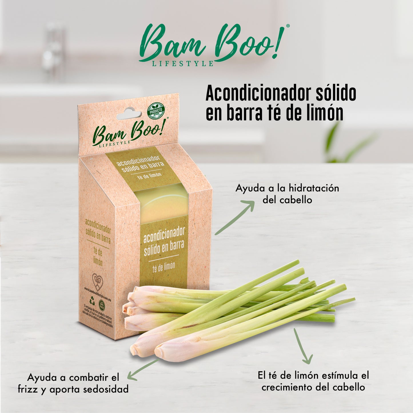 Solid Conditioner Lemon Tea 80 g Bam Boo! Lifestyle