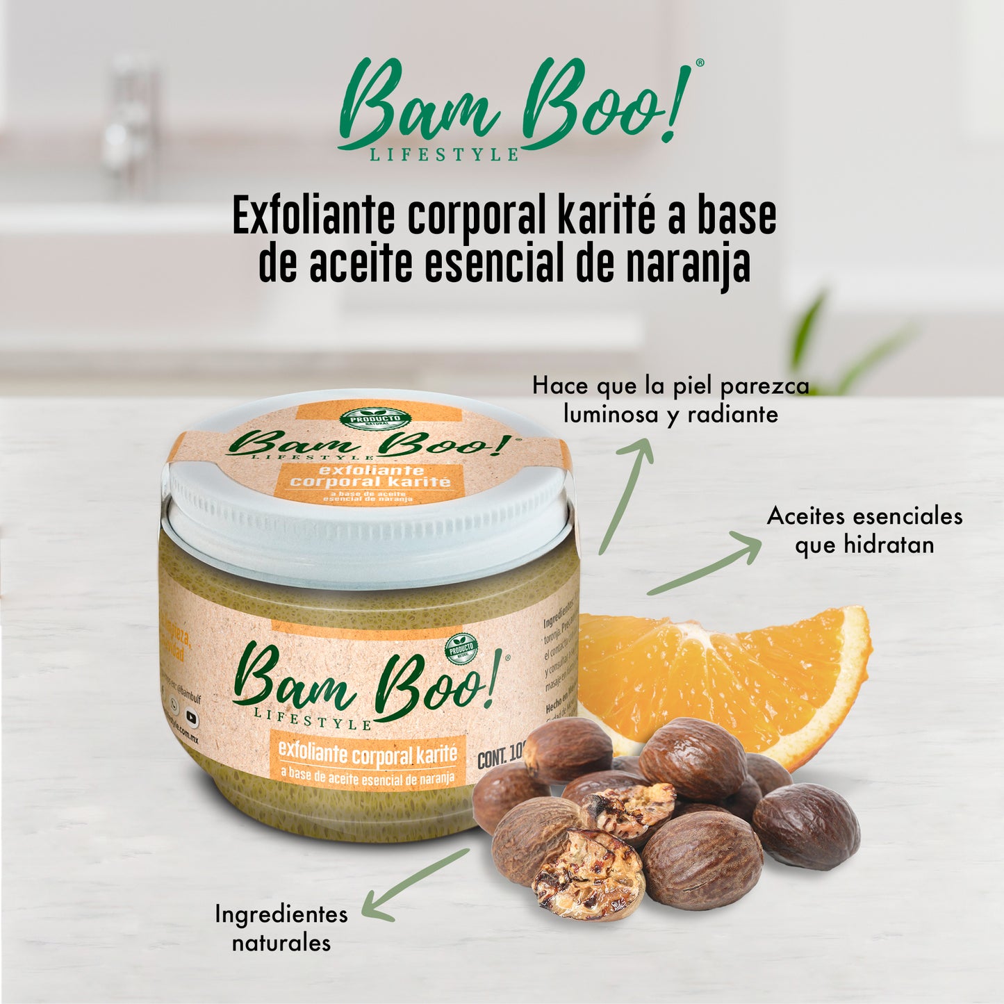 Exfoliante Corporal Karité Aroma Naranja 100 g Bam Boo! Lifestyle