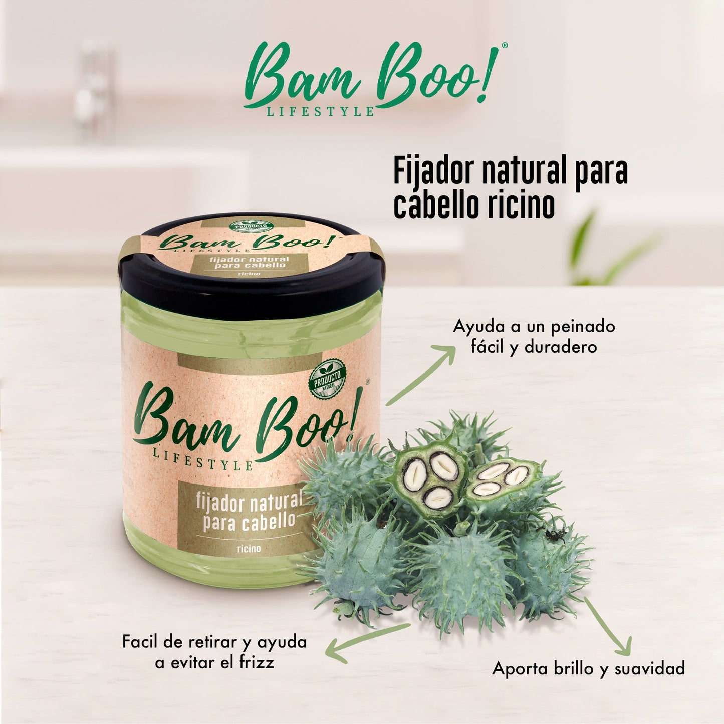 Natural Castor Gel Hair Fixer 253 g Bam Boo! Lifestyle