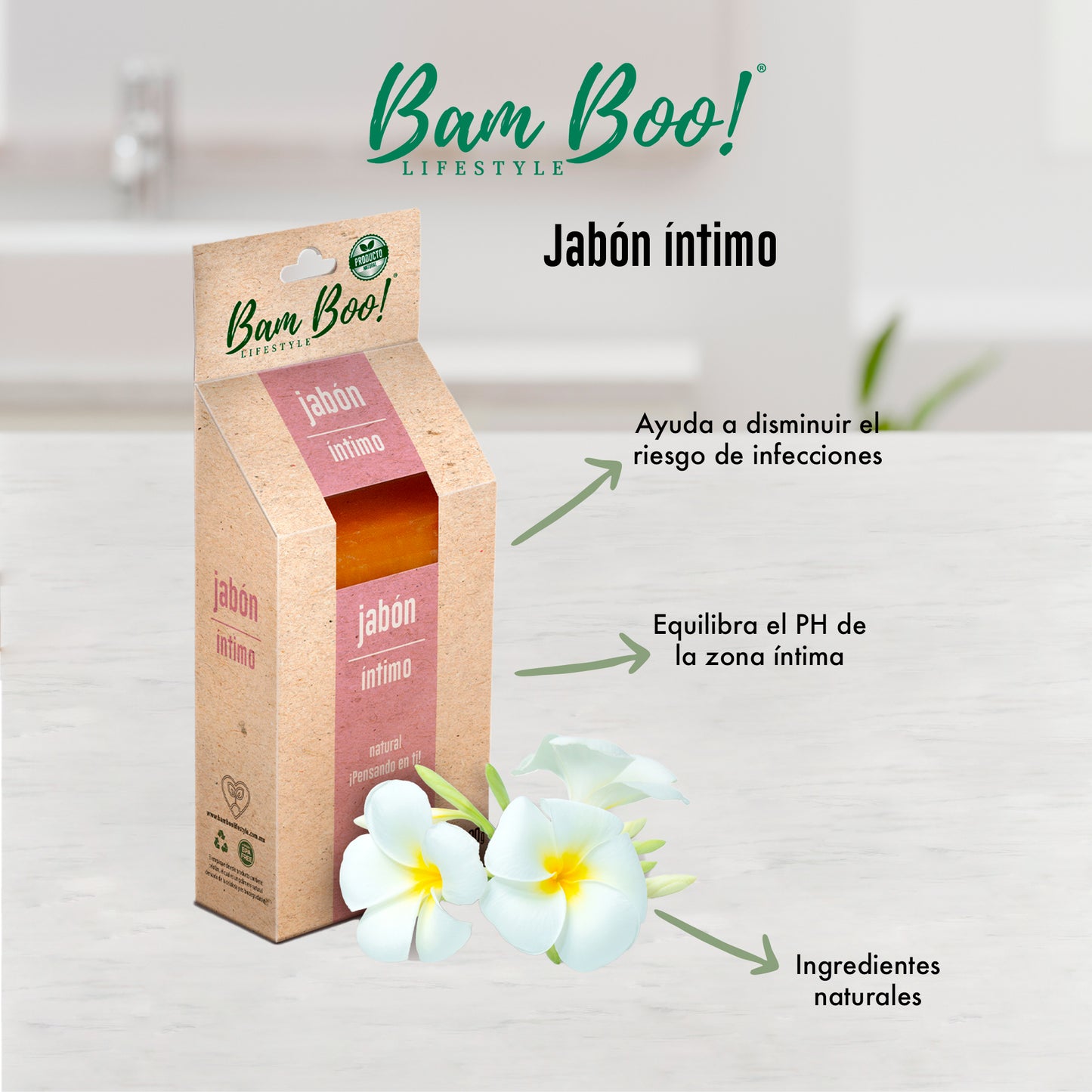 Jabón Artesanal Íntimo Regulador PH 100 g Bam Boo! Lifestyle