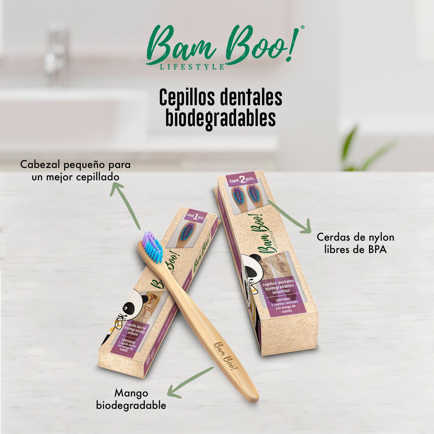 Cepillo Dental Para Niños Kid's 2 Pzas Bam Boo! Lifestyle
