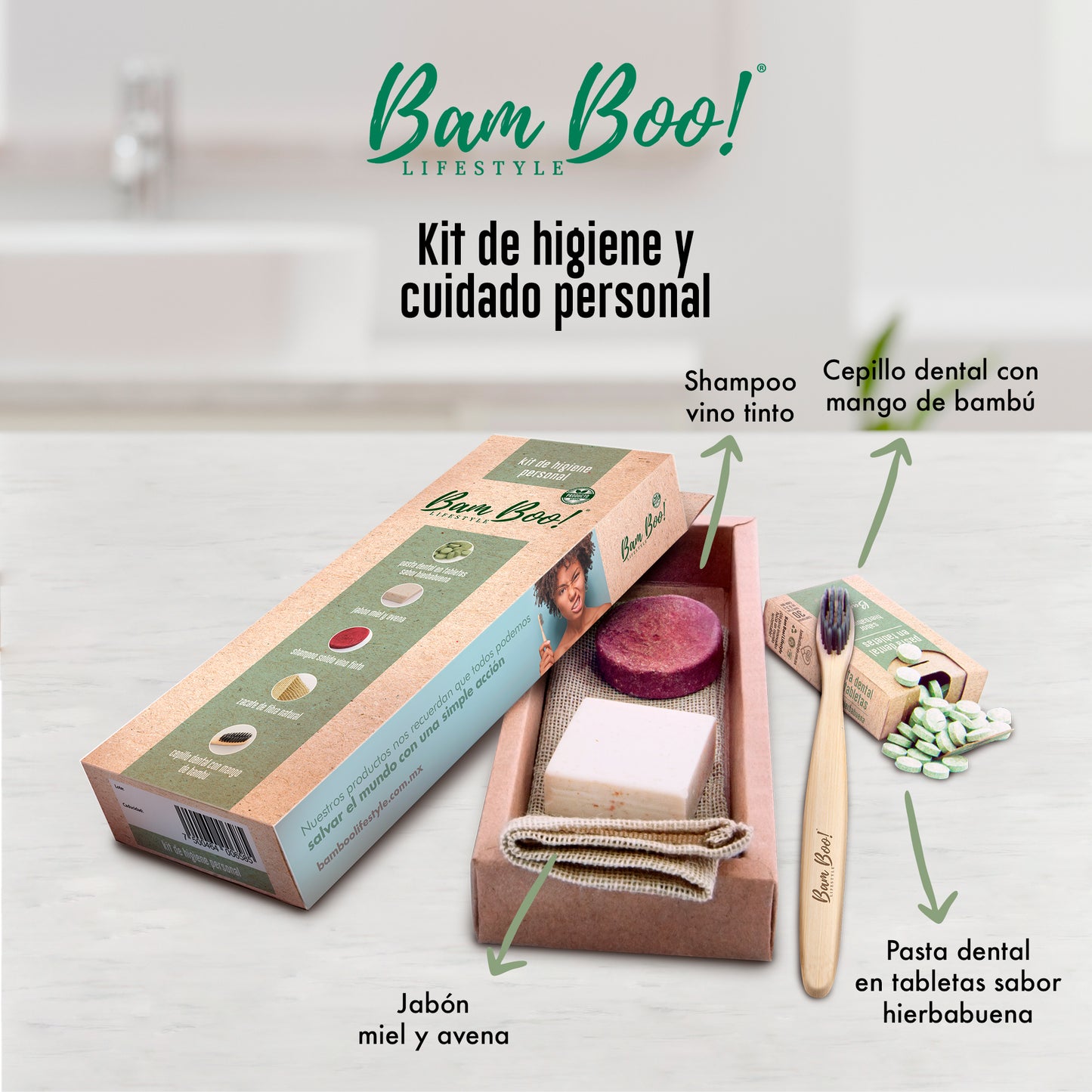 Kit Natural de Viaje y Oficina de Higiene y Limpieza Personal Bam Boo! Lifestyle
