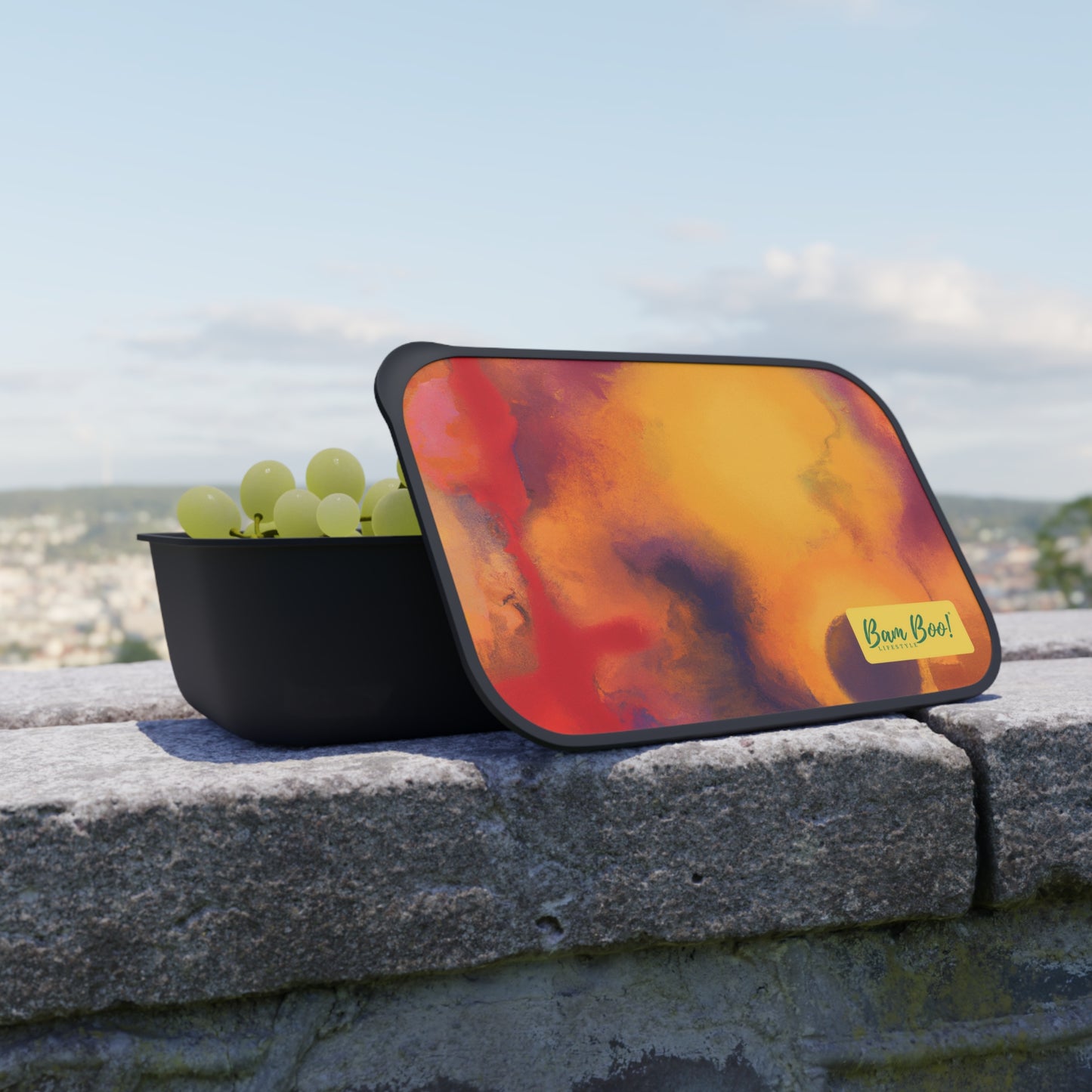 "Visions in Abstraction: An Exploration of Textures, Shapes, & Colors" - Bam Boo! Lifestyle Eco-friendly PLA Bento Box with Band and Utensils