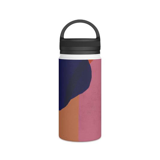 "Sporty Vibes: A Dynamic Abstract Art Creation" - Go Plus Stainless Steel Water Bottle, Handle Lid